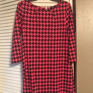Hot Pink & Black Houndstooth H&M Shift Dress